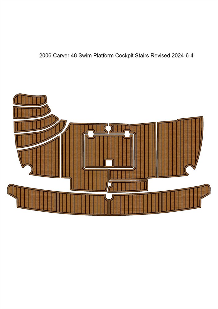 2006 Carver 48 Swim Platform Cockpit Stairs EVA Teak Deck Mat