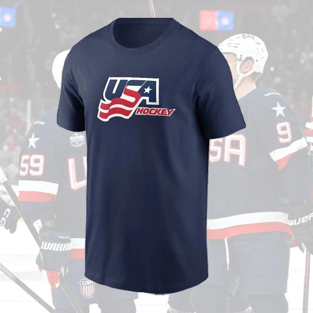 (Navy Blue) USA Hockey 2026 T-Shirt USA Size S - 4XL