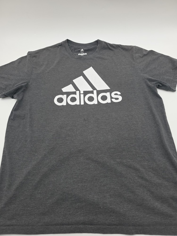 Adidas T-Shirt Men 2XL Graphic Gray Tee Cotton .#41739