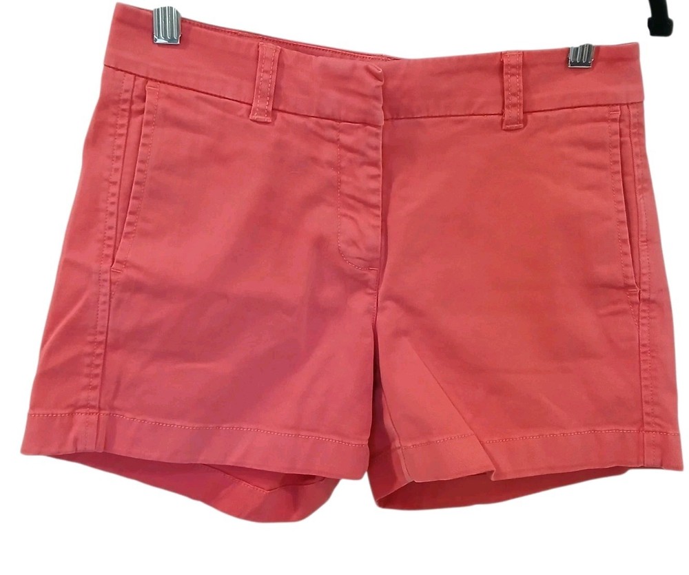 J. Crew Womens Pink Chino Shorts Size 00 Broken-In Casual Beach Cotton