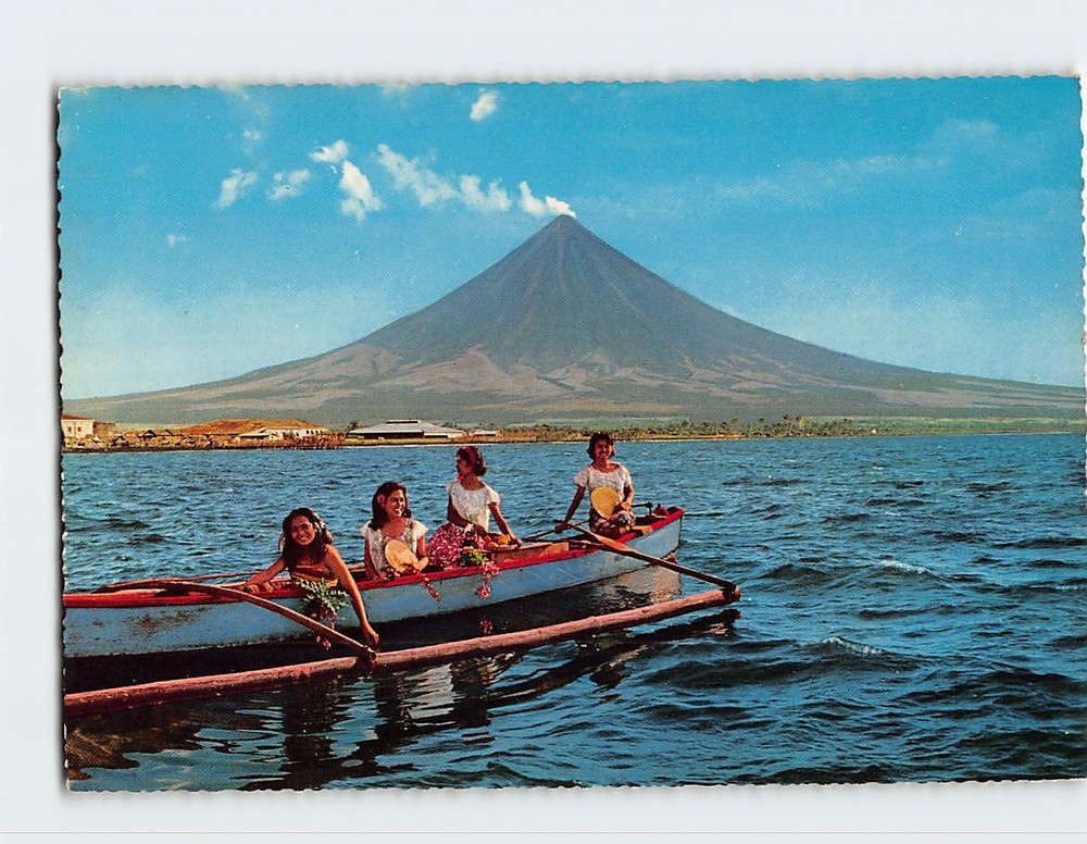 Postcard Boating Mayon Philippines
