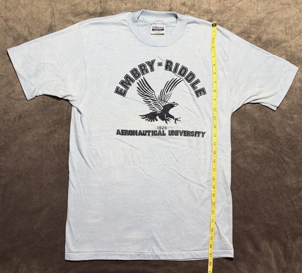 Embry-Riddle Aeronautical University Vintage T Shirt  Single Stitch SIZE LARGE