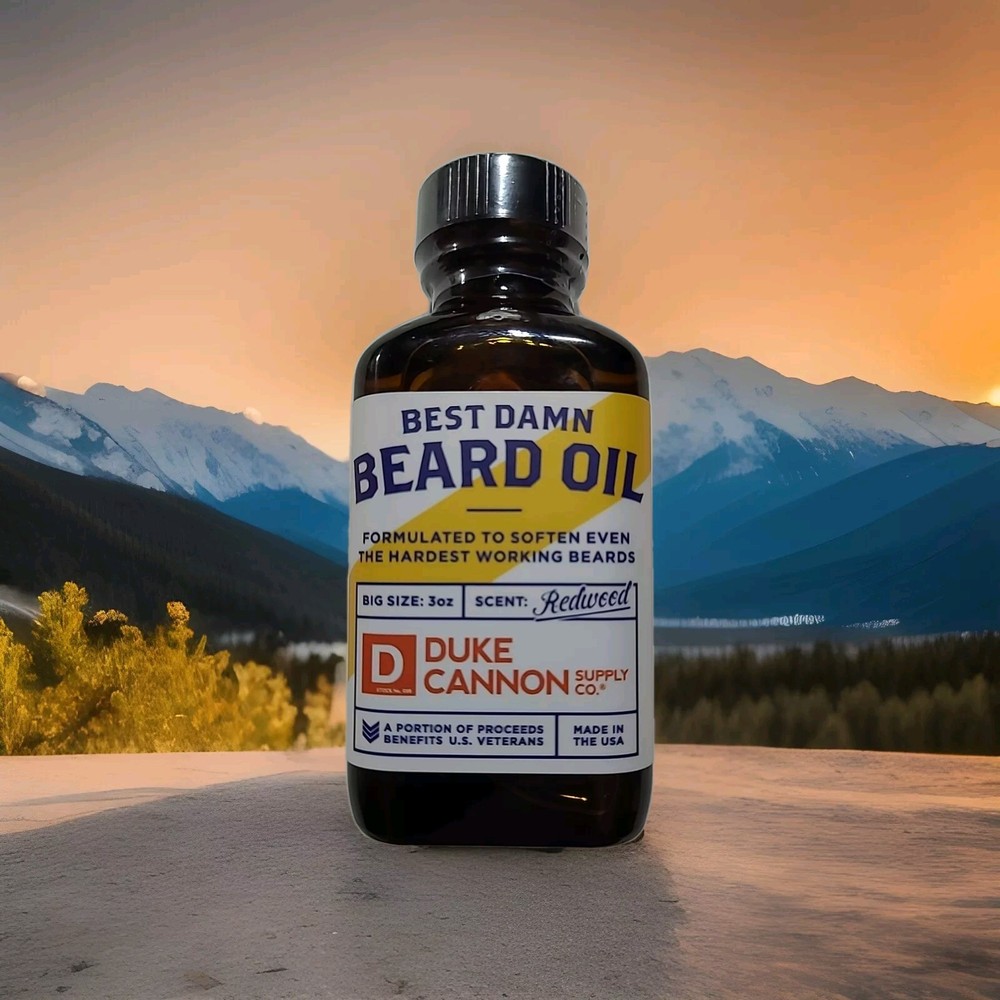 DUKE CANNON Best Damn Beard Oil Redwood 3 oz Made in USA New Sealed