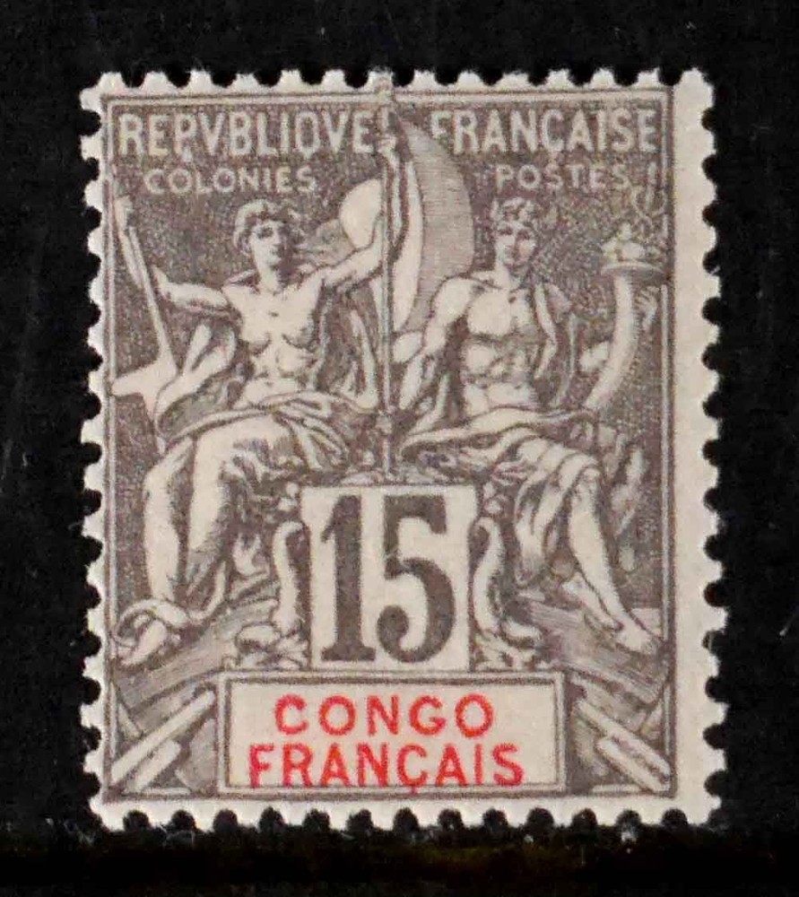 French Congo, France: 1900 Classic Era Stamp Mint Never Hinged Sct#25 Sound