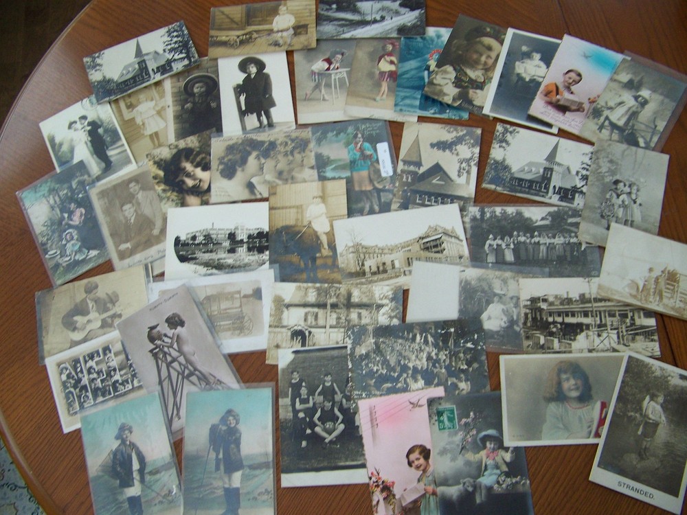 Postcard Lot RPPC Real Photo Early People Places Awesome 53 Total