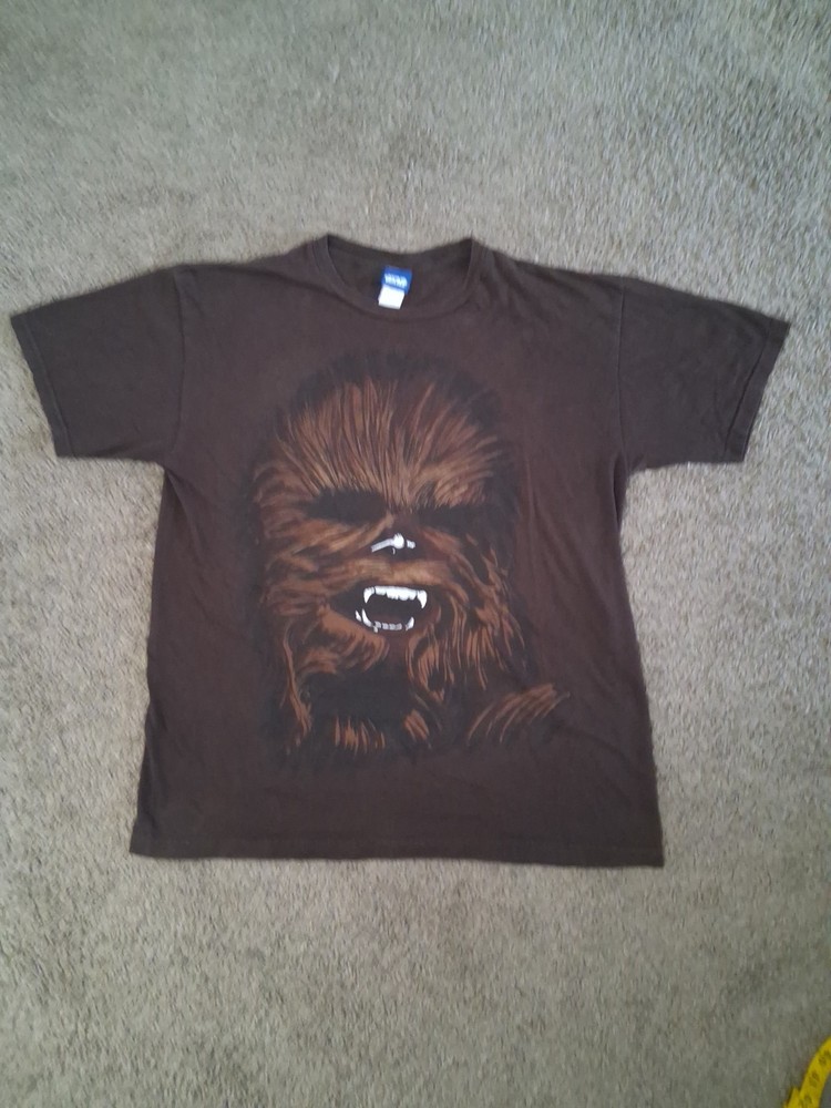Star Wars Chewbacca Portrait TShirt Men's Large Brown Vintage Graphic