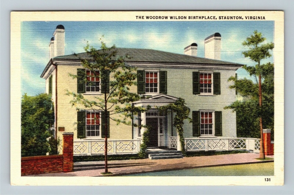 Staunton VA-Virginia Woodrow Wilson Birthplace Vintage Souvenir Postcard