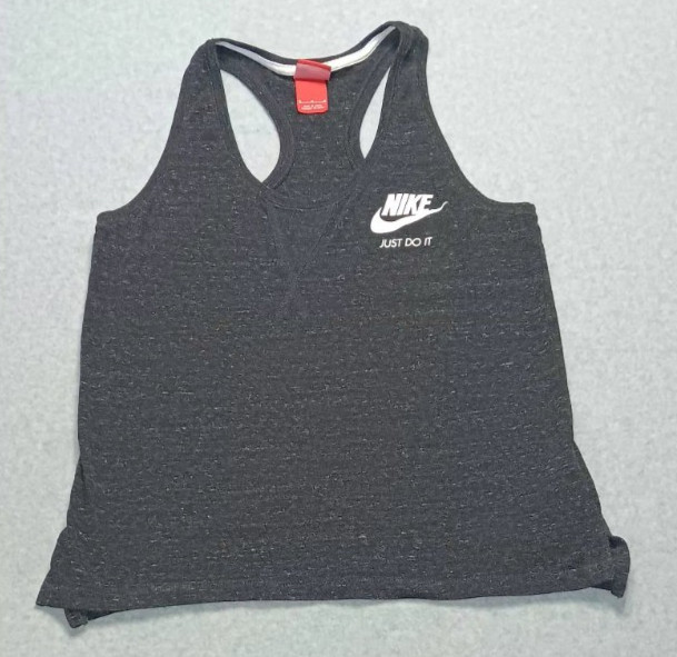 Nike Razorback Tank Top Womens Size M Heather Dark Gray Grey Sport Athletic