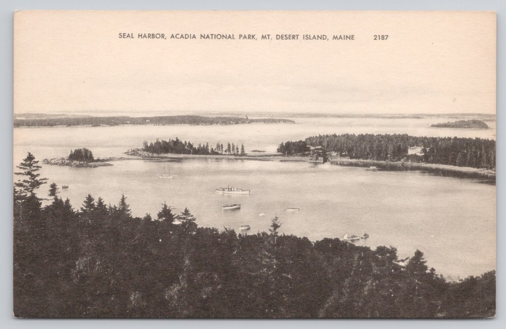 Seal Harbor Acadia National Park Mt Desert Island Maine ME Vintage Postcard-image