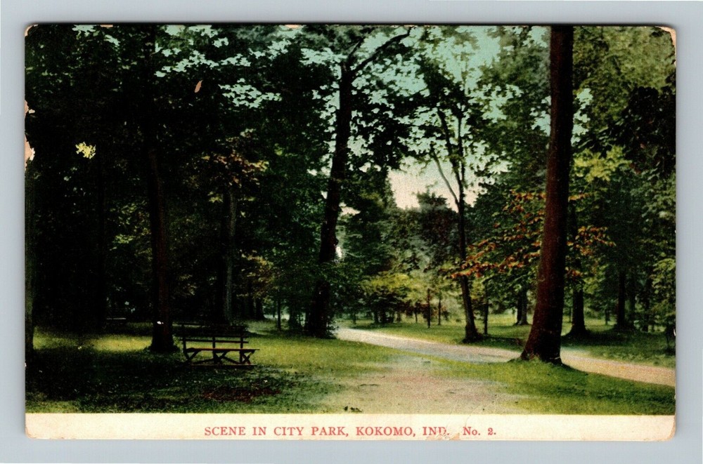 Kokomo Indiana, SCENE IN CITY PARK, c1908 Vintage Postcard