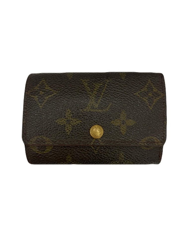 Louis Vuitton Monogram 6-Key Holder Brown Leather Preowned TC47-4
