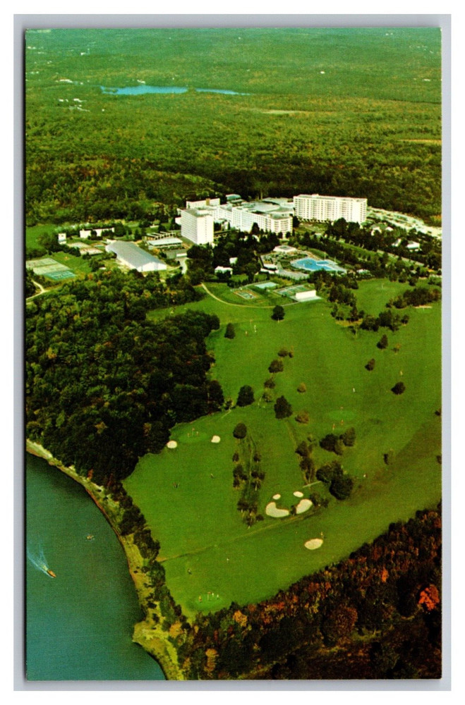 Kiamesha Lake NY New York Concord All Sports Resort Hotel Aerial View Postcard