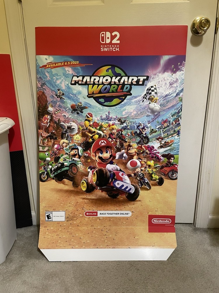 Mario Kart World Retail Display Board NFR Promo Nintendo Switch 2