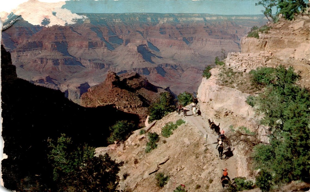 Grand Canyon National Park, Arizona, Battleship Rock, Bright Angel Postcard