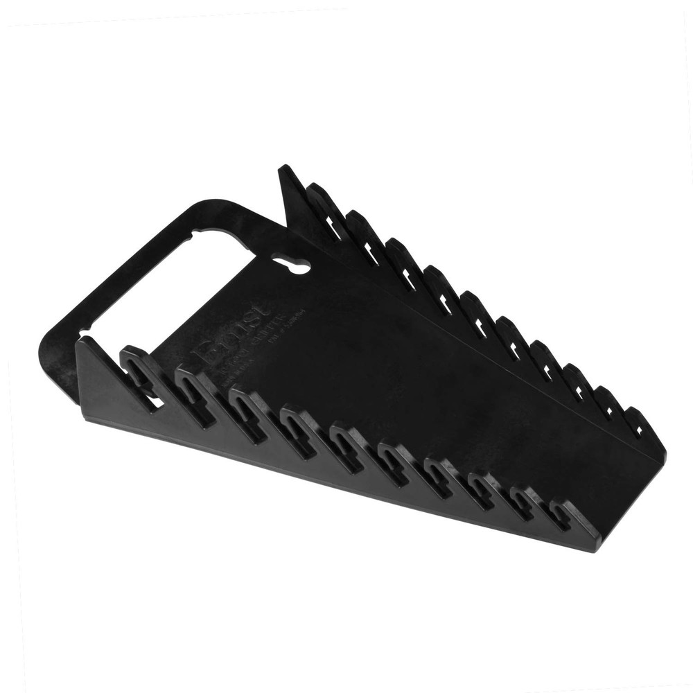 10-Slot Black Gripper Wrench Organizer for Easy Tool Storage