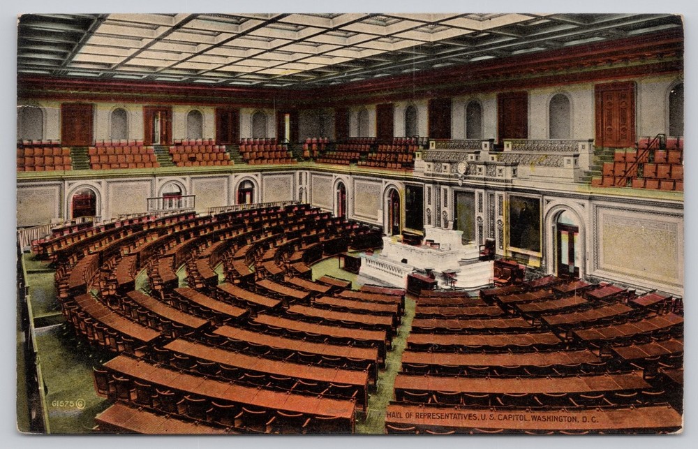 US Capitol Hall of Representatives Washington DC Postcard W.B. Garrison c1910