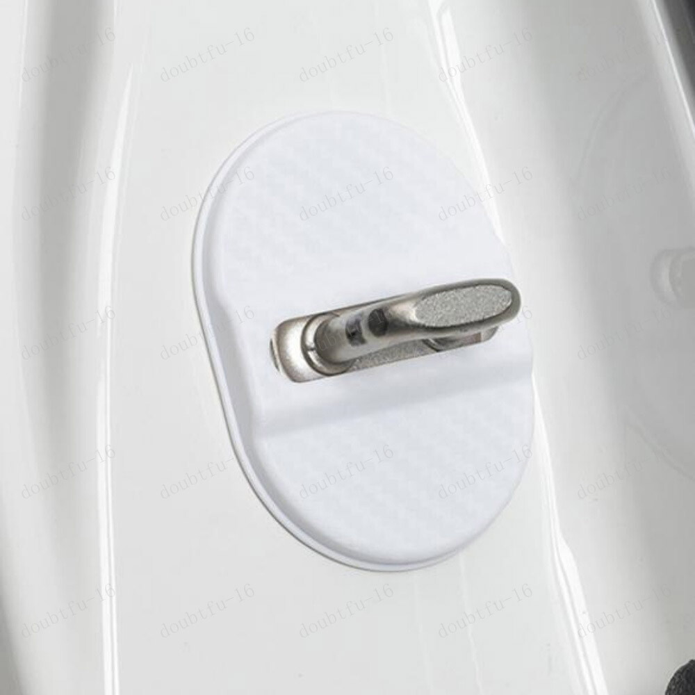4 Universal Car Door Lock Anti-Rust Cushion Covers White Accessories