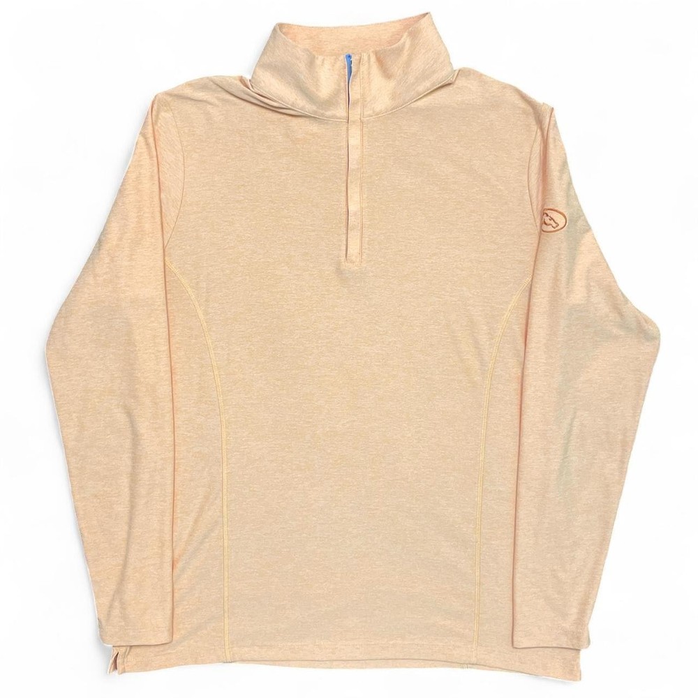 Peter Millar 1/4 Zip Pullover Womens Large Perth Melange Performance Orange Golf