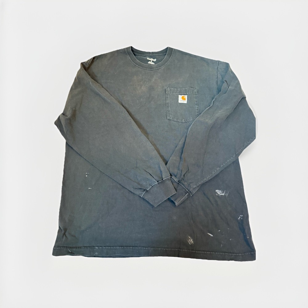 Carhartt K126-BLK LRG REG Men's Long Sleeve T-Shirt, Size Large - Black