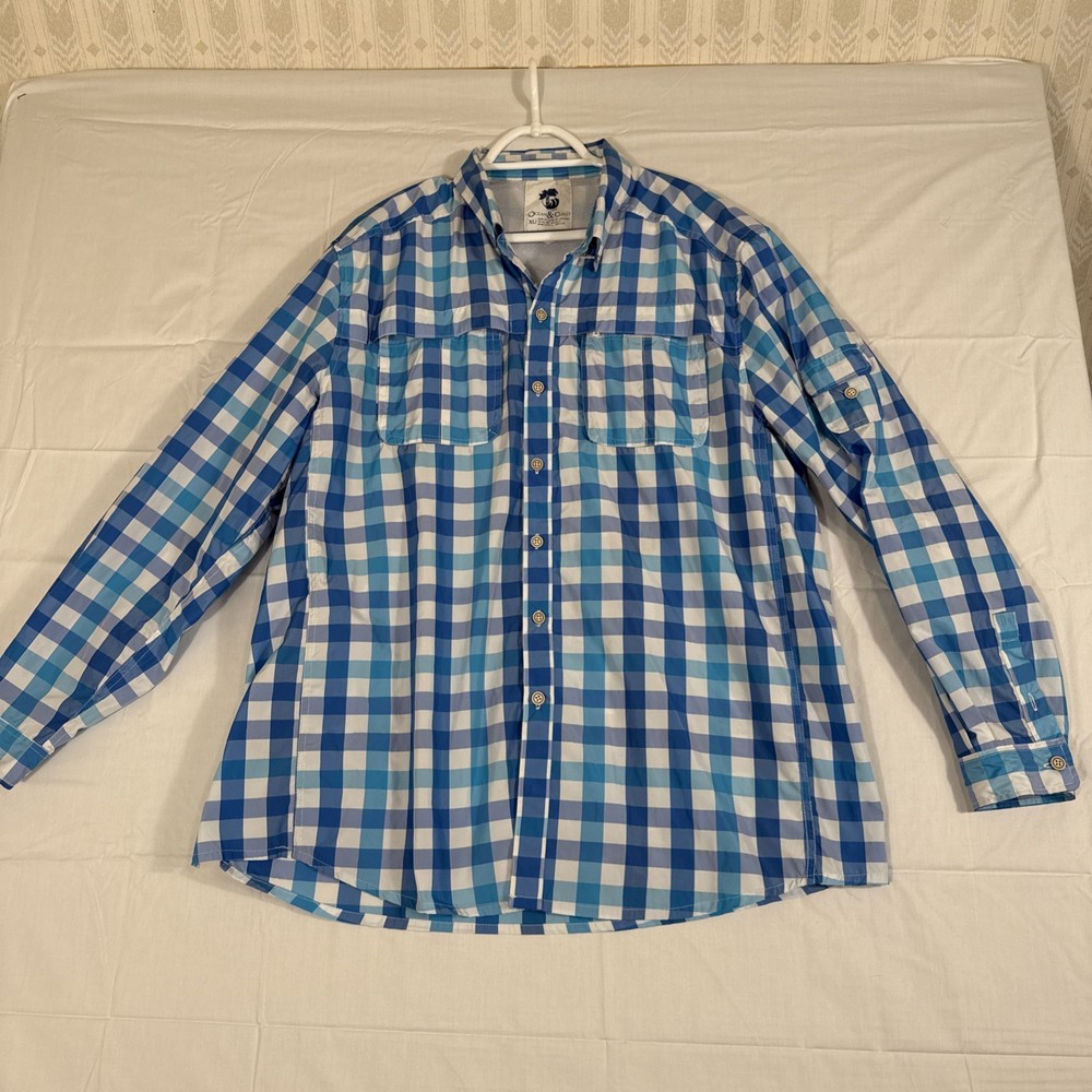 FISHING SHIRT Men’s MEDIUM Ocean Coast Fishing Vented  LONG SLEEVE