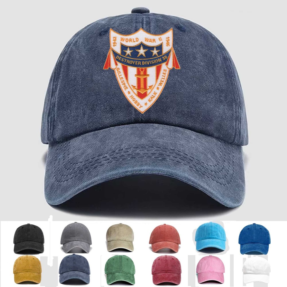 Custom Embroidered Hat Naval Destroyer Division 38, Veteran Cap, Trucker Hat