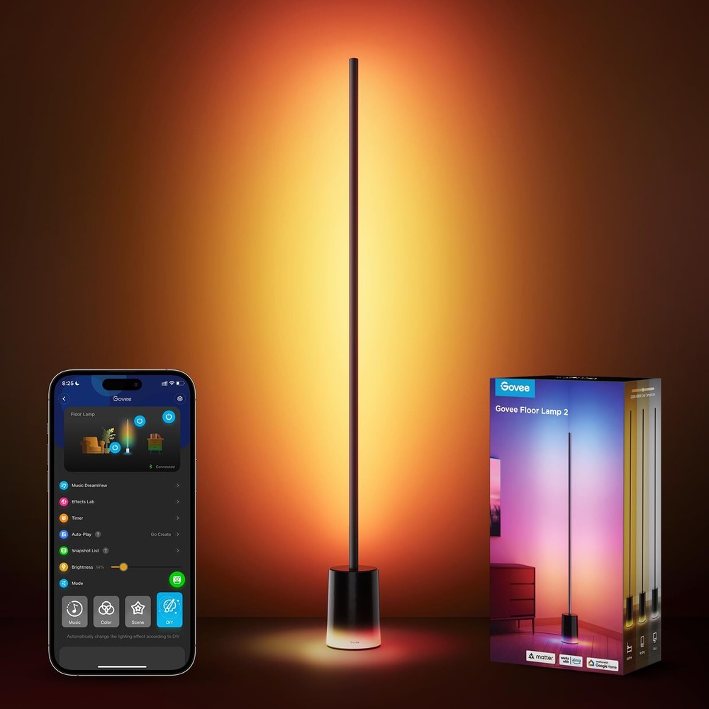 Floor Lamp 2 with Matter RGBIC Warm Cool White LED Floor Lamp Works with Alex...