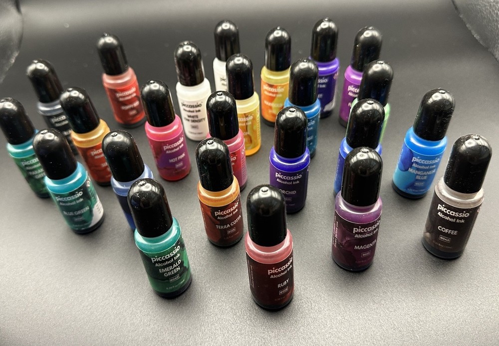 Piccassio Acid Free Alcohol Ink Set of 24 Vibrant Colors ~ Mixed Media-image