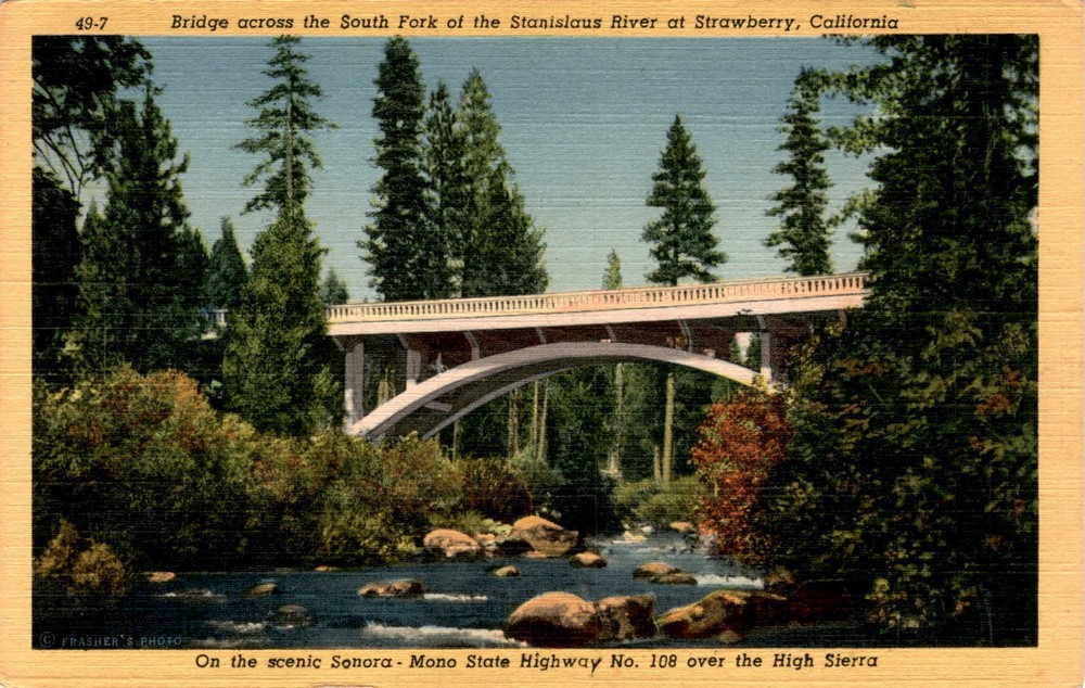 Strawberry, California, South Fork of the Stanislaus River, Sonora, Postcard