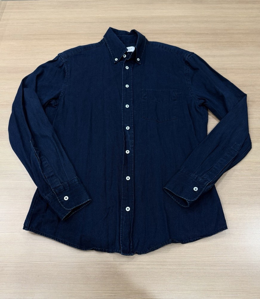 Everlane Blue Denim Button Down Women's Shirt Size M Cowgirl Western Long Sleeve