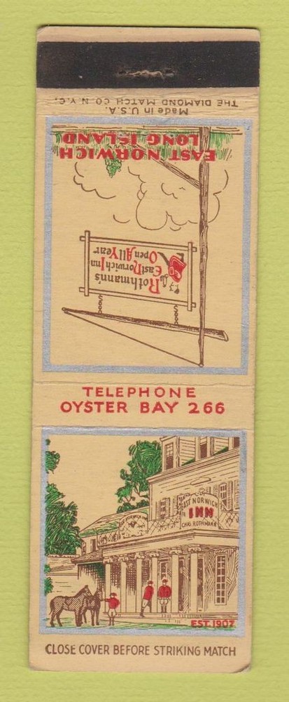 Matchbook Cover - Rothmann's East Norwich Inn LI NY