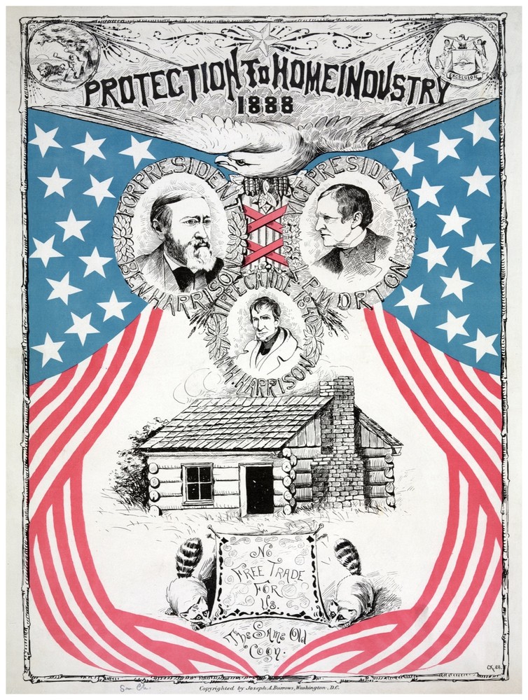 Decor Political Poster. Protection to home Industry. Graphic Art Design. 1451