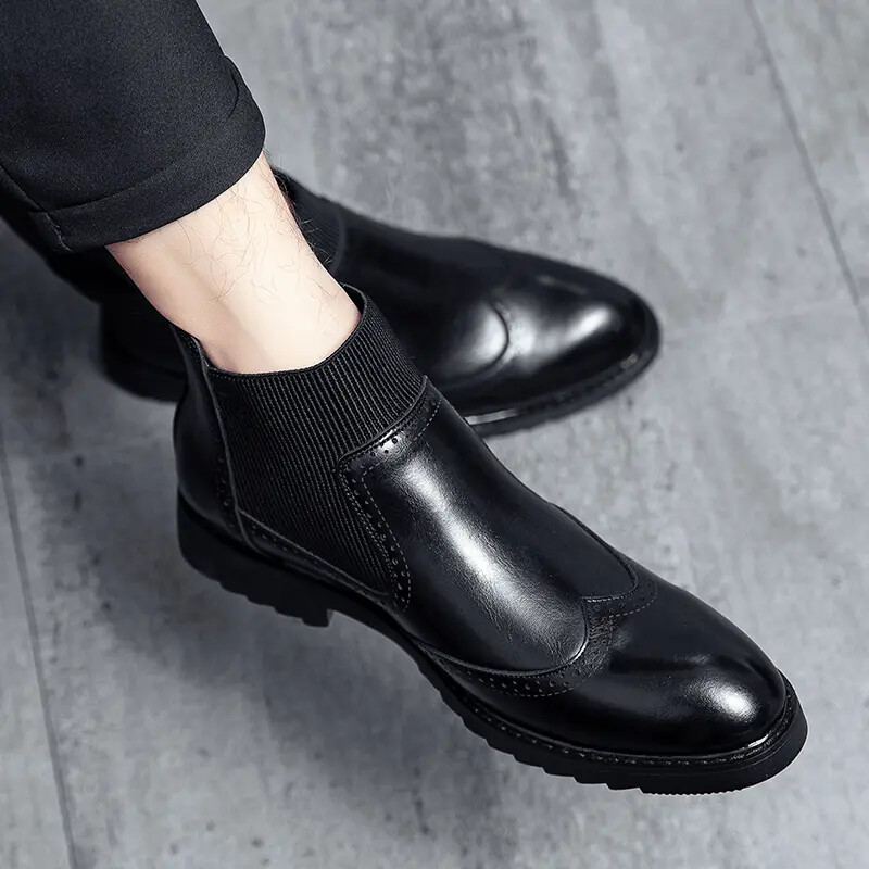 Men's Wingtip Ankle Boots for Business Casual & Formal Dress