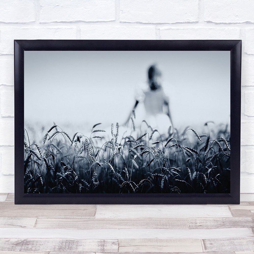 Dream Toned Person Grass Moscow Blur Blurry Bokeh Blue Wall Art Print