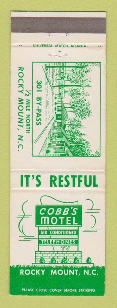 Matchbook Cover - Cobb's Motel Rocky Mount NC