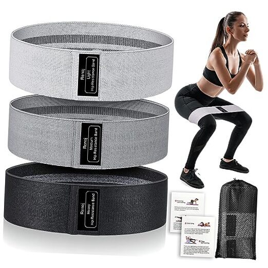Resistance Bands Set of 3 for Women Men Strength Training Workouts in Black