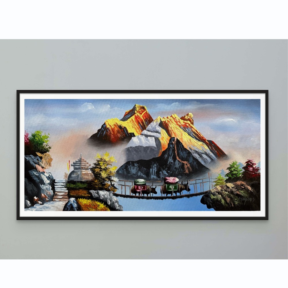 Abstract Mount Everest Art for Modern Office and Home Decor-image