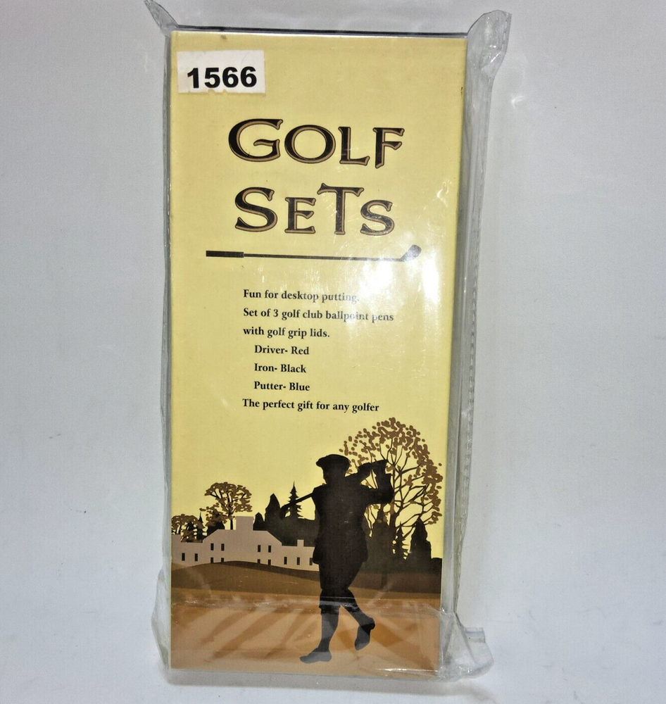 Juboury 6-Piece Golf Pen Gift Set with 3 Mini Club Pens 2 Balls and 1 Flag