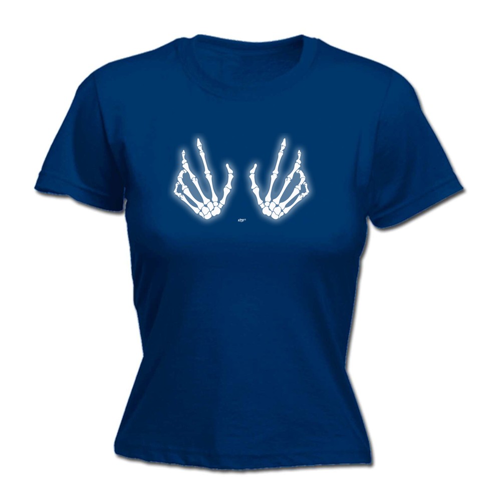Skeleton Hands Halloween - Womens T Shirt Funny T-Shirt Novelty gift tshirt