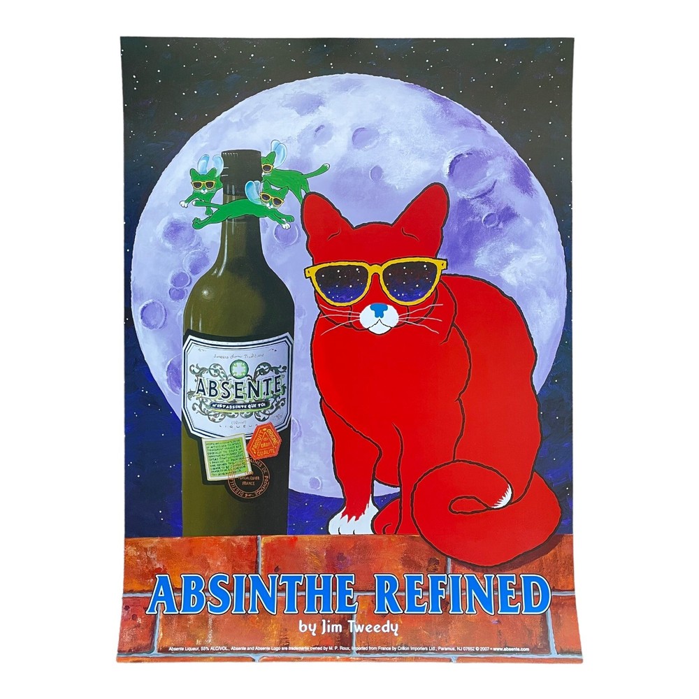 Jim Tweedy Absinthe Refined Absente Liqueur 2007 Red Cat Ad Poster 26x19