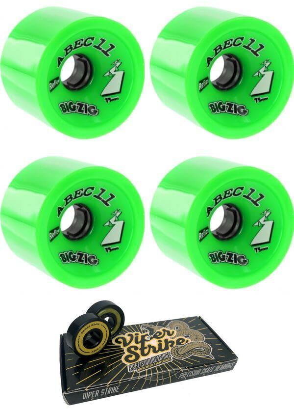 ABEC 11  Bigzigs HD Skateboard Wheels - 75mm 80a + bearings