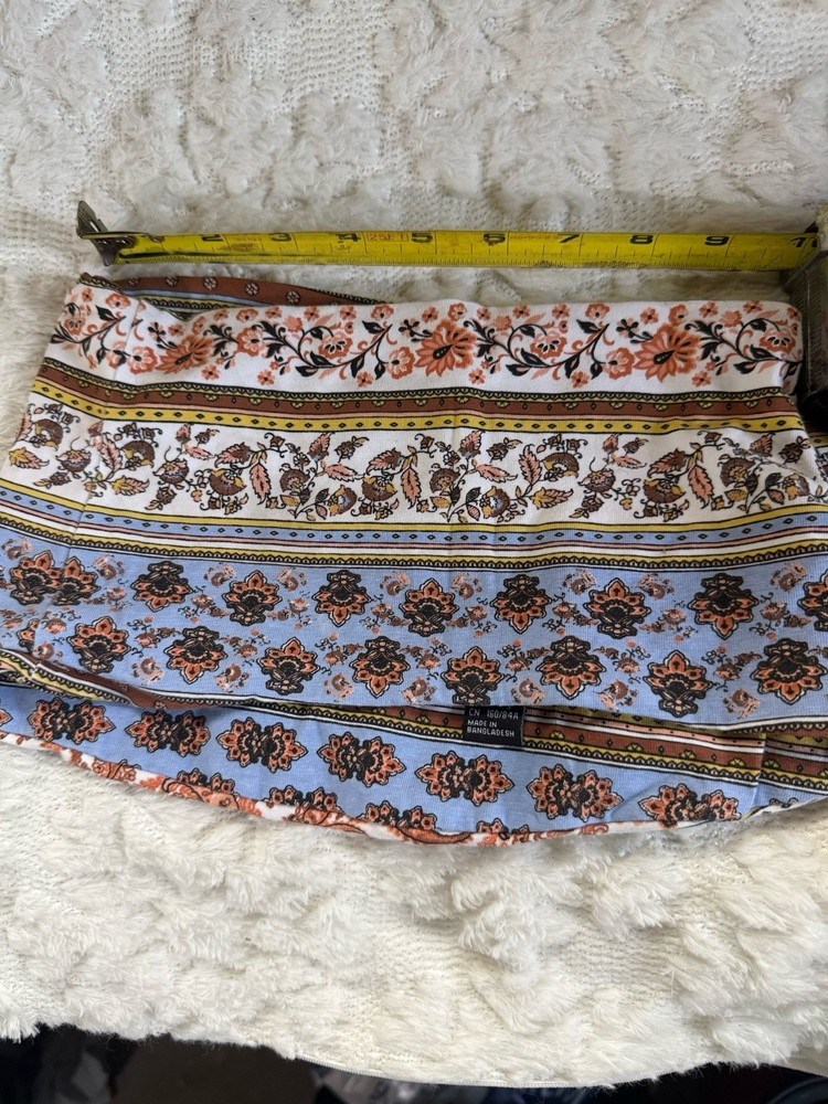 Forever 21 Women’s Boho Floral Striped Mini Skirt Size S Festival Cottagecore