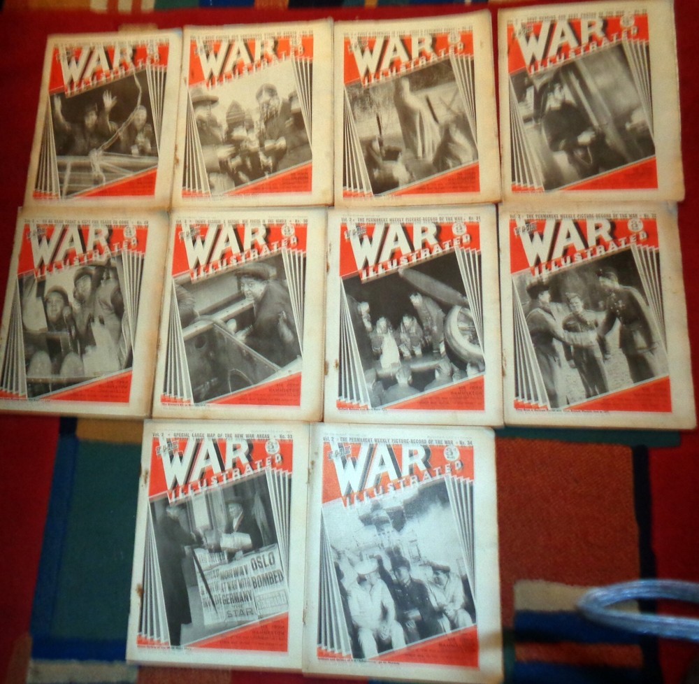 JOB LOT 10 WW2 WAR ILLUSTRATED: 1939-1940: Nos 25 - 34: ARMY NAVY HOME FRONT RAF
