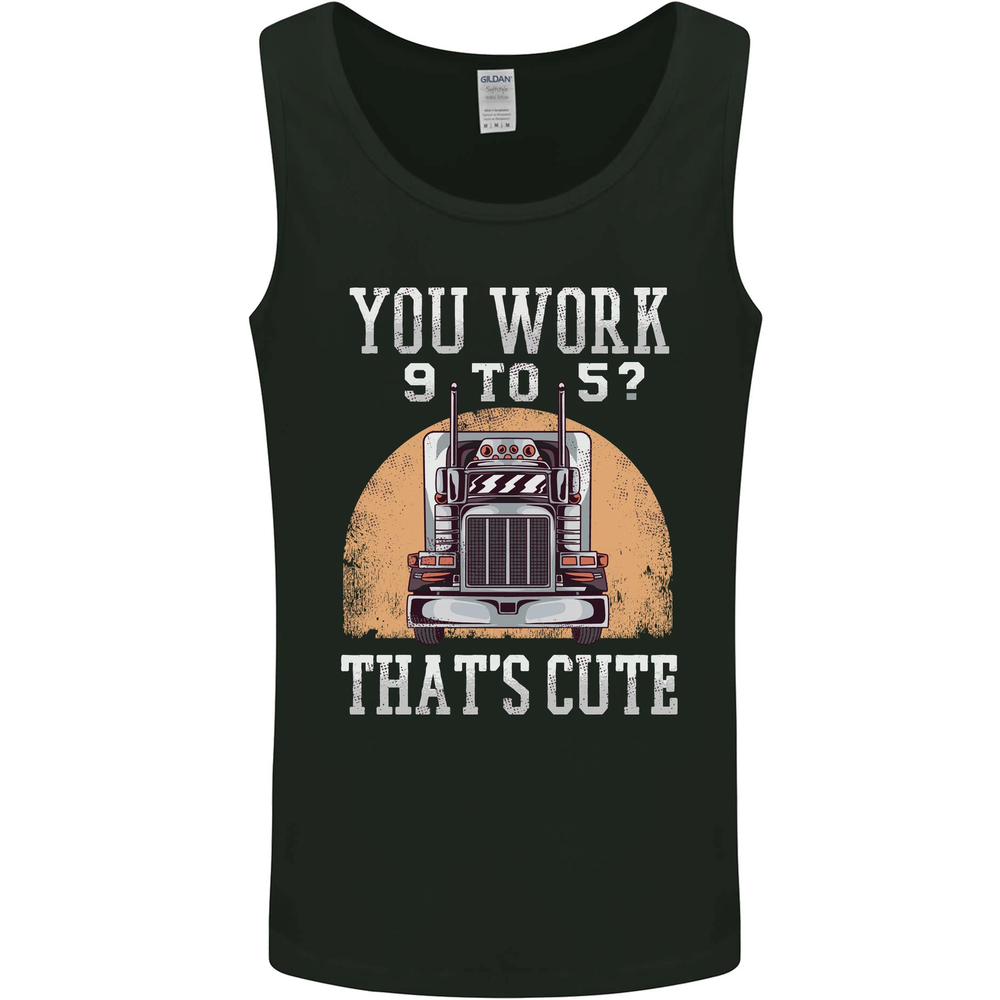Funny Lorry Driver 9-5 Work Humor Men's Vest Tank Top