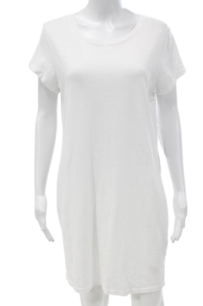 Perfect White Tee Women White Tshirt Dress Crew Neck Short Sleeve Cotton Size SFree Shipping in US $100+ Orders | $6.95 Orders Below
