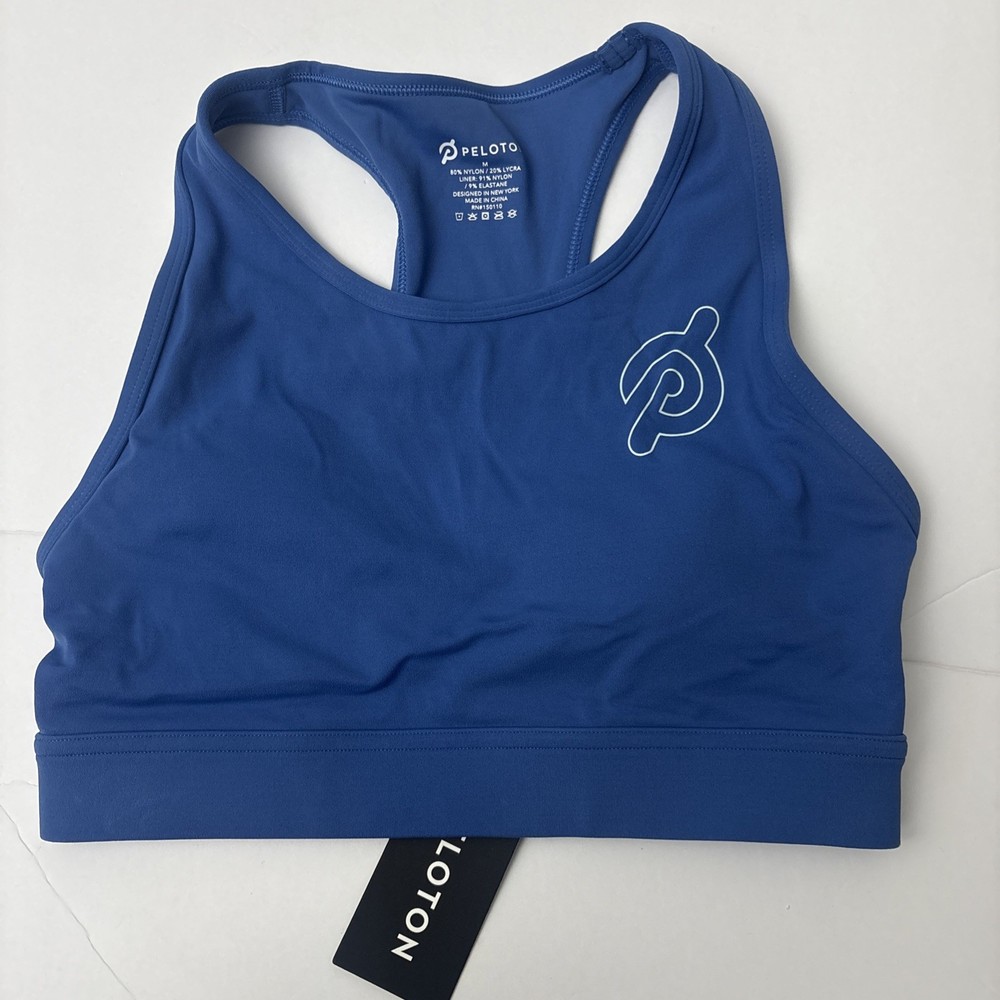 Peloton Women's Pace High Neck Sports Bra Bright Cobalt Sz Medium M NEW
