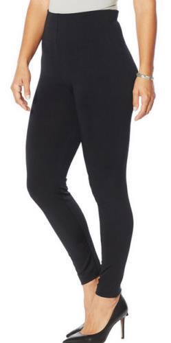 Nina Leonard Elastic Fleece-Lined Legging (Black, LARGE) 768602