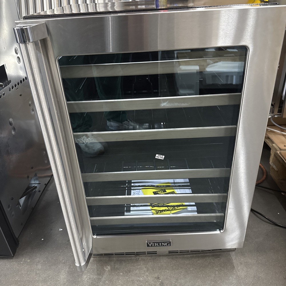 Viking 24 Inch 5.3 Cu Ft Undercounter Wine Cellar VWUI5241GSS Reversible Stainless Steel