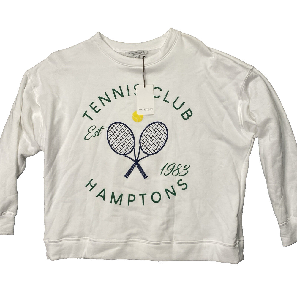 Green Envelope LA Womens Tennis Club Hamptons Sweatshirt Size Large Athleisure