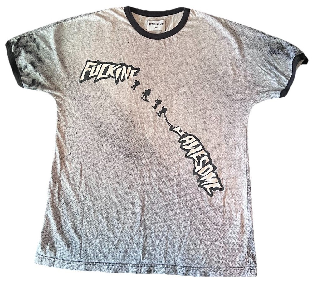 Rare Vintage FA FuckingAwesome Graphic Logo Crew Neck Short Sleeve T-Shirt L