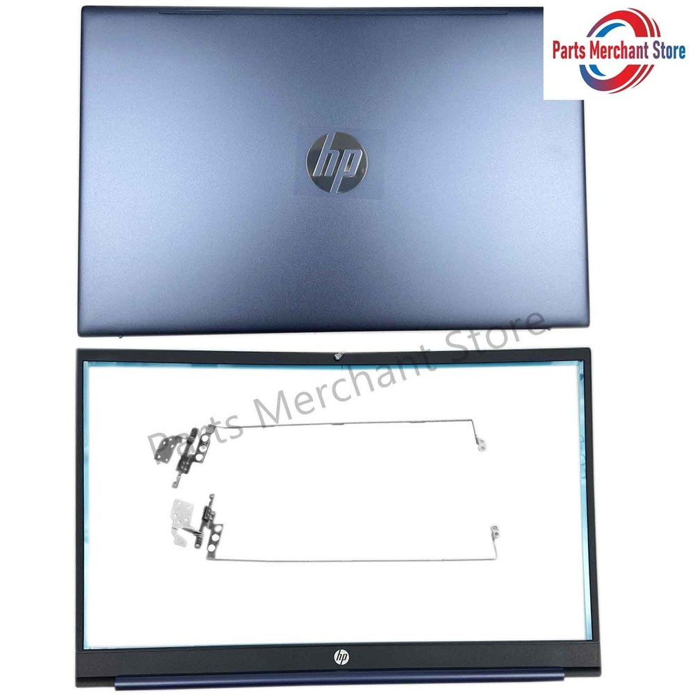 New HP Pavilion 15-EH 15-EG 15-EG0073CL Blue LCD Back Cover Lid Bezel Hinges US